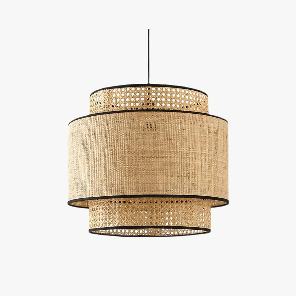 Pendant Lamp | Metal Frame & Rattan Shade | 3000K LED Included