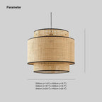 Pendant Lamp | Metal Frame & Rattan Shade | 3000K LED Included