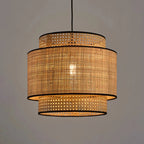 Pendant Lamp | Metal Frame & Rattan Shade | 3000K LED Included