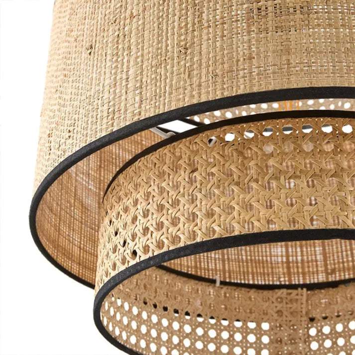 Pendant Lamp | Metal Frame & Rattan Shade | 3000K LED Included