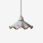 Pendant Lamp | Wavy Ceramic Shade & Dimmer-Compatible | Two Sizes