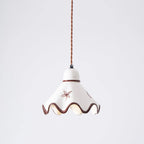 Pendant Lamp | Wavy Ceramic Shade & Dimmer-Compatible | Two Sizes