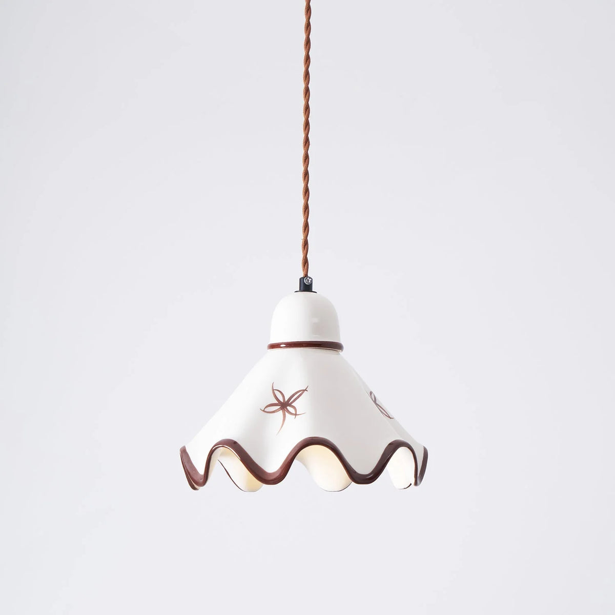 Pendant Lamp | Wavy Ceramic Shade & Dimmer-Compatible | Two Sizes