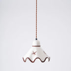 Pendant Lamp | Wavy Ceramic Shade & Dimmer-Compatible | Two Sizes