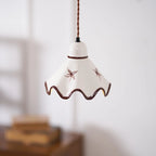 Pendant Lamp | Wavy Ceramic Shade & Dimmer-Compatible | Two Sizes
