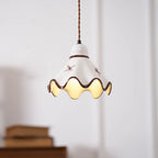 Pendant Lamp | Wavy Ceramic Shade & Dimmer-Compatible | Two Sizes