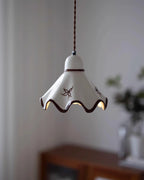 Pendant Lamp | Wavy Ceramic Shade & Dimmer-Compatible | Two Sizes