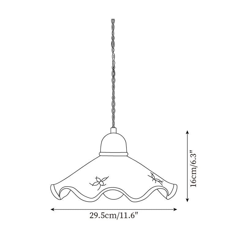 Pendant Lamp | Wavy Ceramic Shade & Dimmer-Compatible | Two Sizes