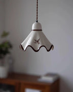 Pendant Lamp | Wavy Ceramic Shade & Dimmer-Compatible | Two Sizes