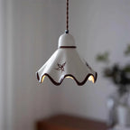 Pendant Lamp | Wavy Ceramic Shade & Dimmer-Compatible | Two Sizes