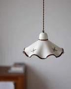 Pendant Lamp | Wavy Ceramic Shade & Dimmer-Compatible | Two Sizes