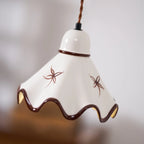 Pendant Lamp | Wavy Ceramic Shade & Dimmer-Compatible | Two Sizes