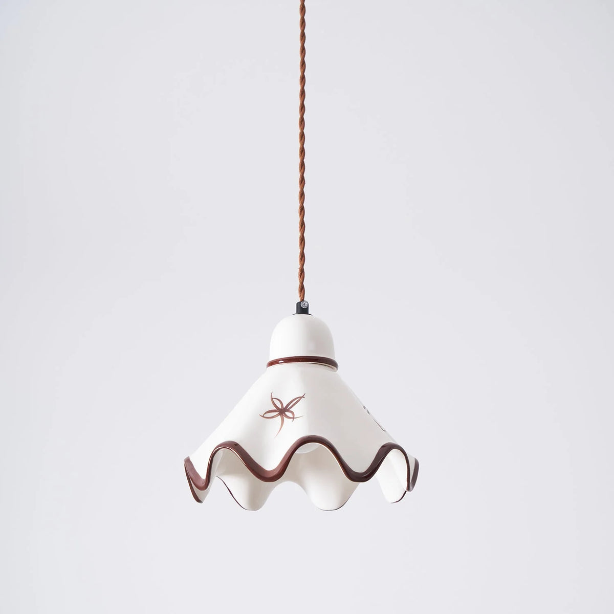 Pendant Lamp | Wavy Ceramic Shade & Dimmer-Compatible | Two Sizes