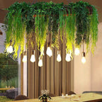 Pendant Light | 10-Light Green Glass Shades | Adjustable Chain
