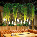Pendant Light | 10-Light Green Glass Shades | Adjustable Chain