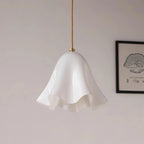 Pendant Light | Bell-Shaped Glass & Brass | Adjustable Cord, 11 in Diameter