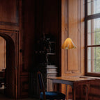 Pendant Light | Bell-Shaped Glass & Brass | Adjustable Cord, 11 in Diameter