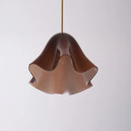 Pendant Light | Bell-Shaped Glass & Brass | Adjustable Cord, 11 in Diameter