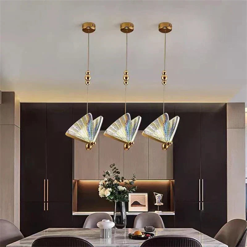 Pendant Light | Butterfly Metal Frame & Warm LED