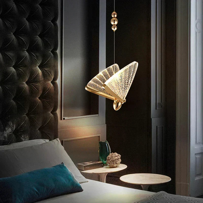 Pendant Light | Butterfly Metal Frame & Warm LED