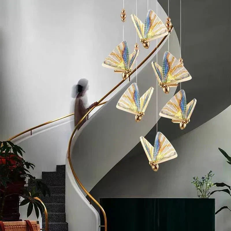 Pendant Light | Butterfly Metal Frame & Warm LED