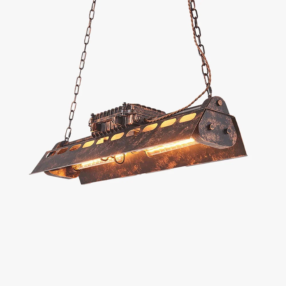 Pendant Light | Industrial Steampunk Metal Shade & Adjustable Chain | For Bar & Kitchen