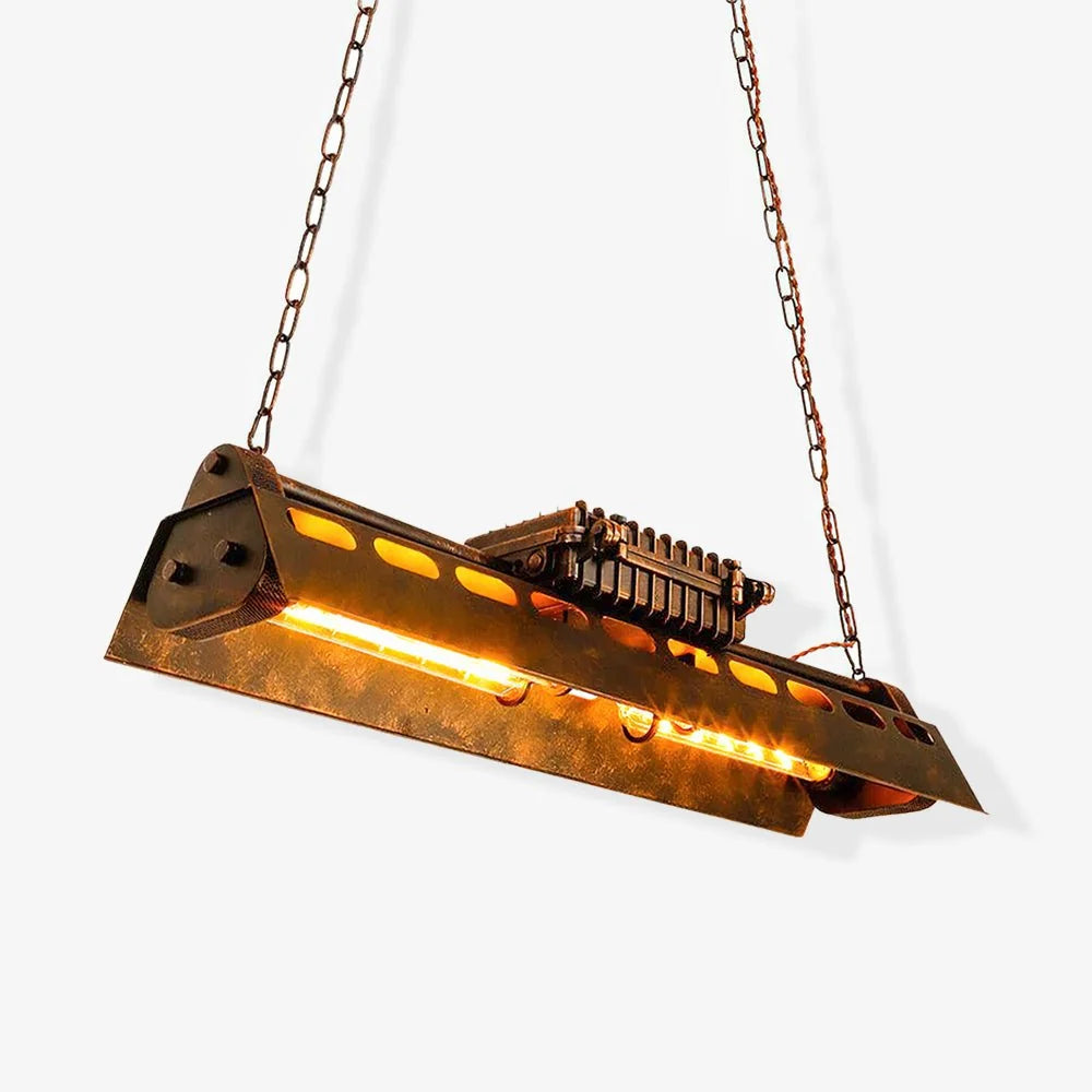 Pendant Light | Industrial Steampunk Metal Shade & Adjustable Chain | For Bar & Kitchen