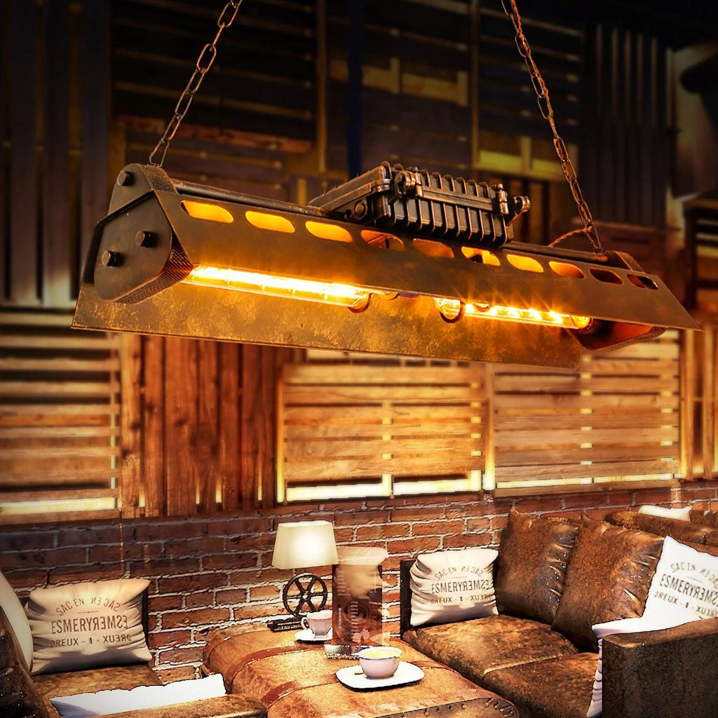 Pendant Light | Industrial Steampunk Metal Shade & Adjustable Chain | For Bar & Kitchen