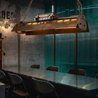 Pendant Light | Industrial Steampunk Metal Shade & Adjustable Chain | For Bar & Kitchen