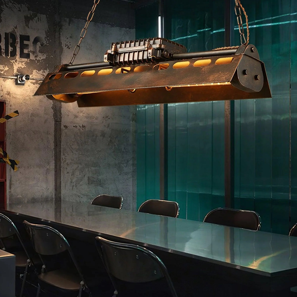 Pendant Light | Industrial Steampunk Metal Shade & Adjustable Chain | For Bar & Kitchen