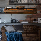 Pendant Light | Industrial Steampunk Metal Shade & Adjustable Chain | For Bar & Kitchen
