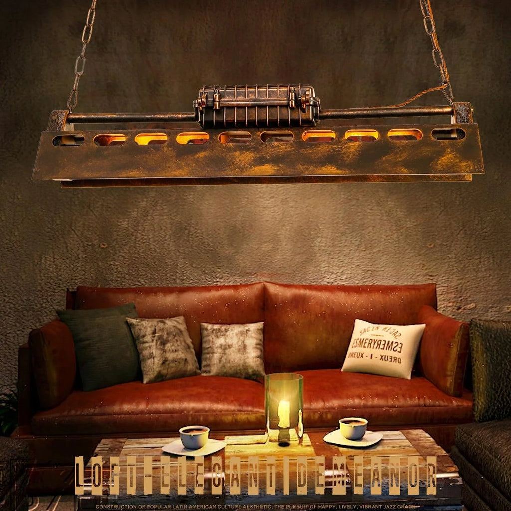 Pendant Light | Industrial Steampunk Metal Shade & Adjustable Chain | For Bar & Kitchen