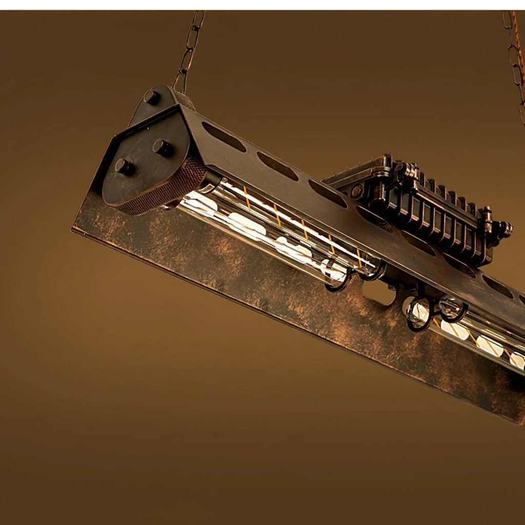 Pendant Light | Industrial Steampunk Metal Shade & Adjustable Chain | For Bar & Kitchen