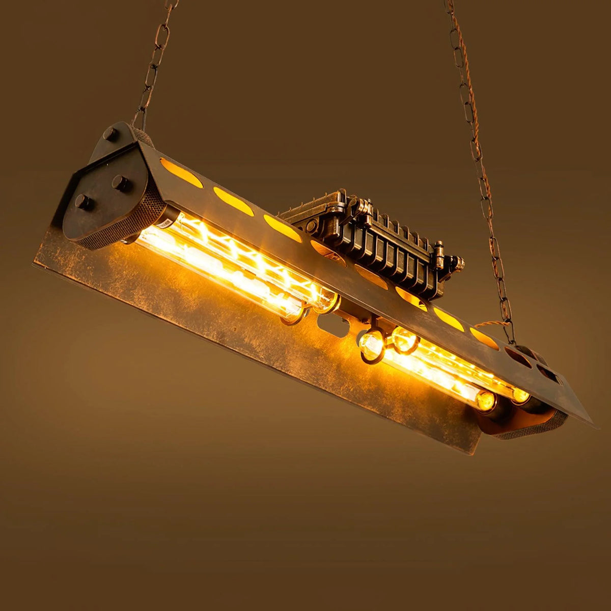 Pendant Light | Industrial Steampunk Metal Shade & Adjustable Chain | For Bar & Kitchen