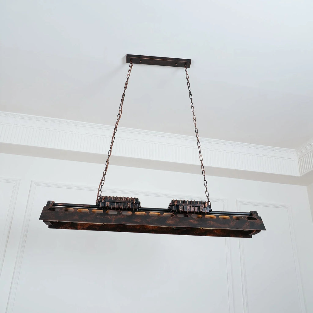 Pendant Light | Industrial Steampunk Metal Shade & Adjustable Chain | For Bar & Kitchen