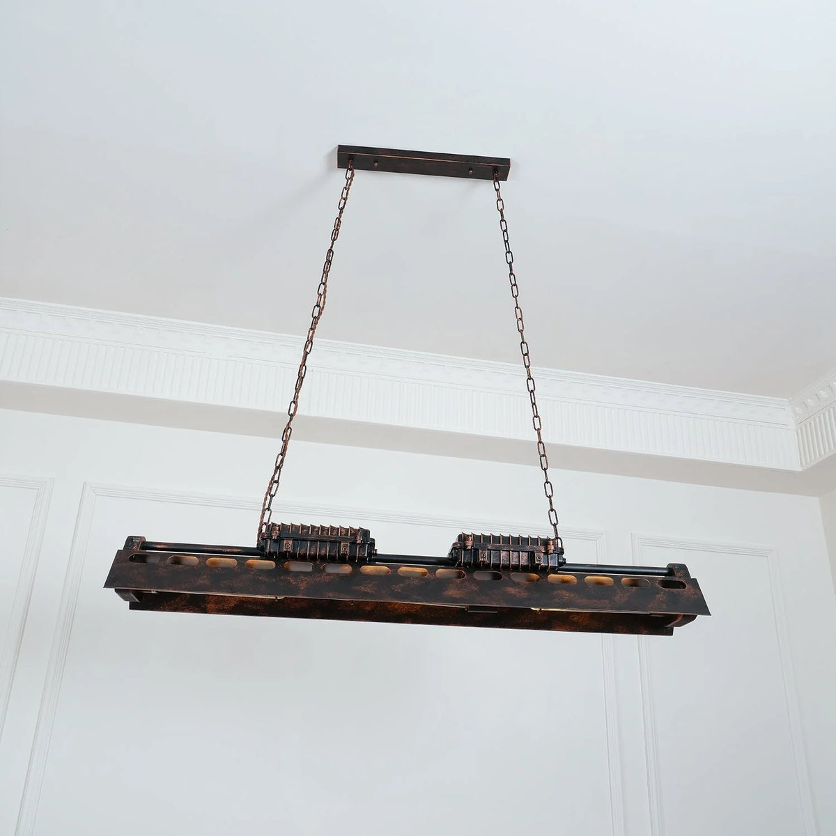 Pendant Light | Industrial Steampunk Metal Shade & Adjustable Chain | For Bar & Kitchen