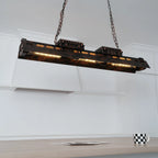 Pendant Light | Industrial Steampunk Metal Shade & Adjustable Chain | For Bar & Kitchen