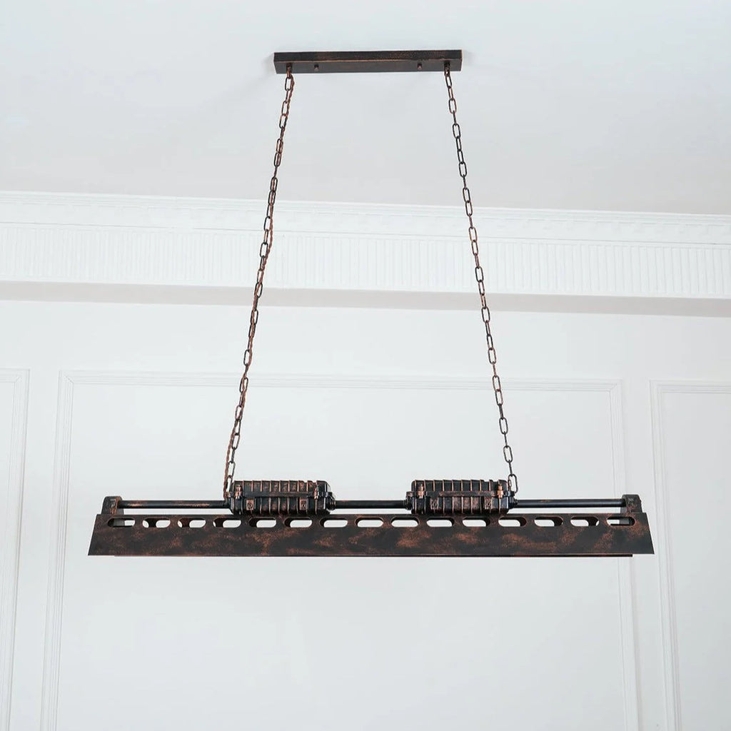 Pendant Light | Industrial Steampunk Metal Shade & Adjustable Chain | For Bar & Kitchen