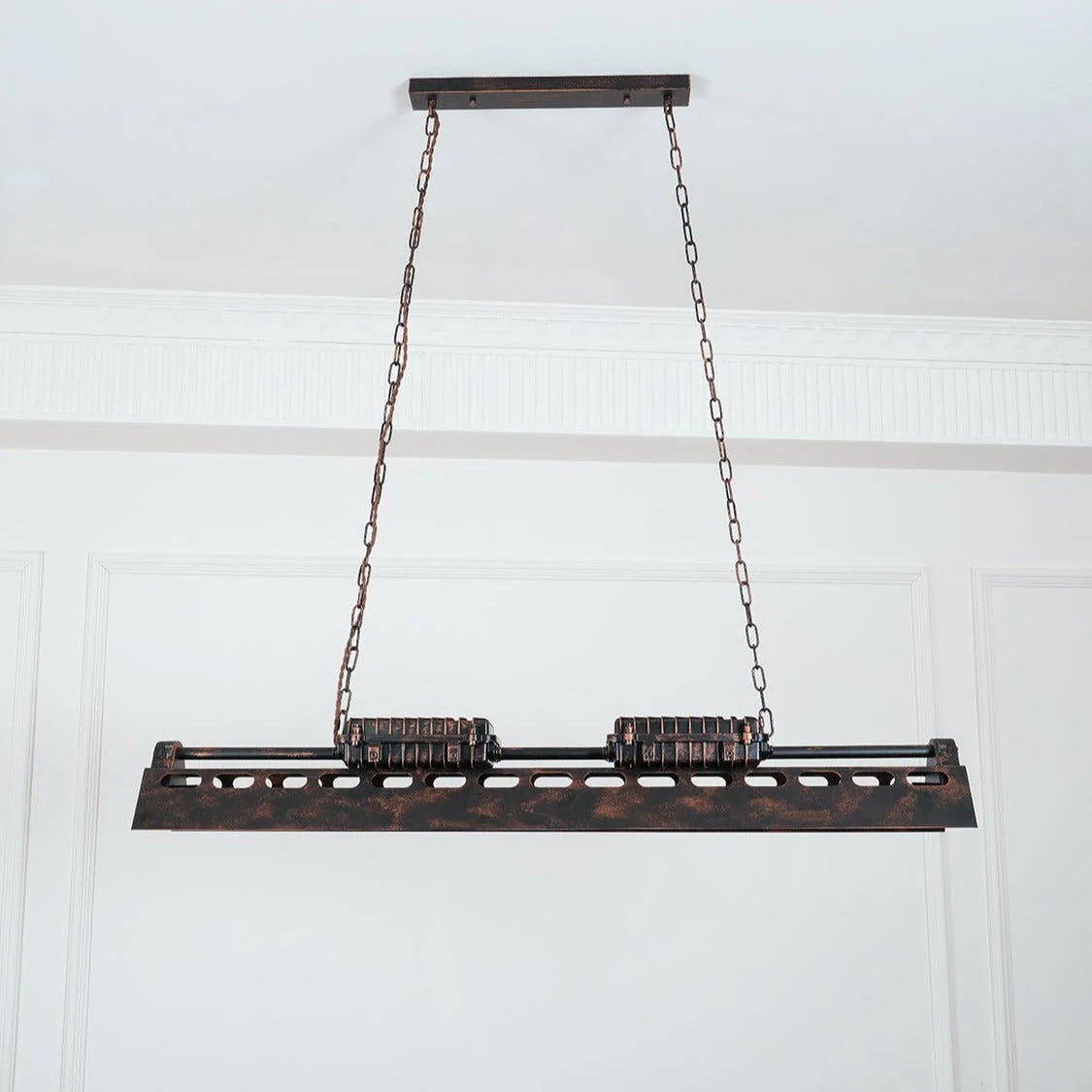 Pendant Light | Industrial Steampunk Metal Shade & Adjustable Chain | For Bar & Kitchen