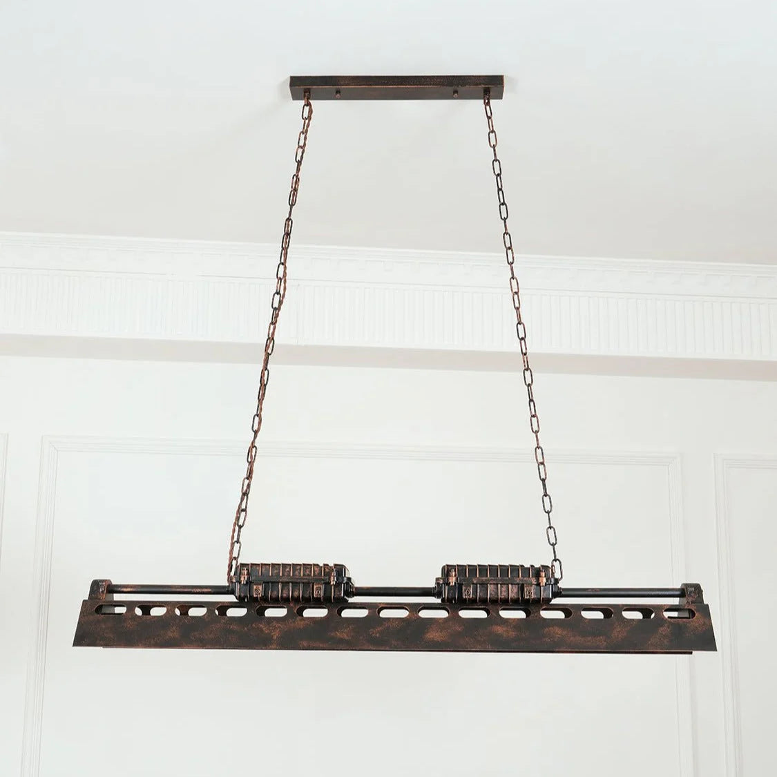Pendant Light | Industrial Steampunk Metal Shade & Adjustable Chain | For Bar & Kitchen