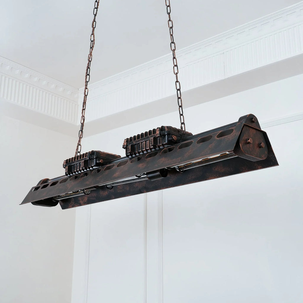 Pendant Light | Industrial Steampunk Metal Shade & Adjustable Chain | For Bar & Kitchen