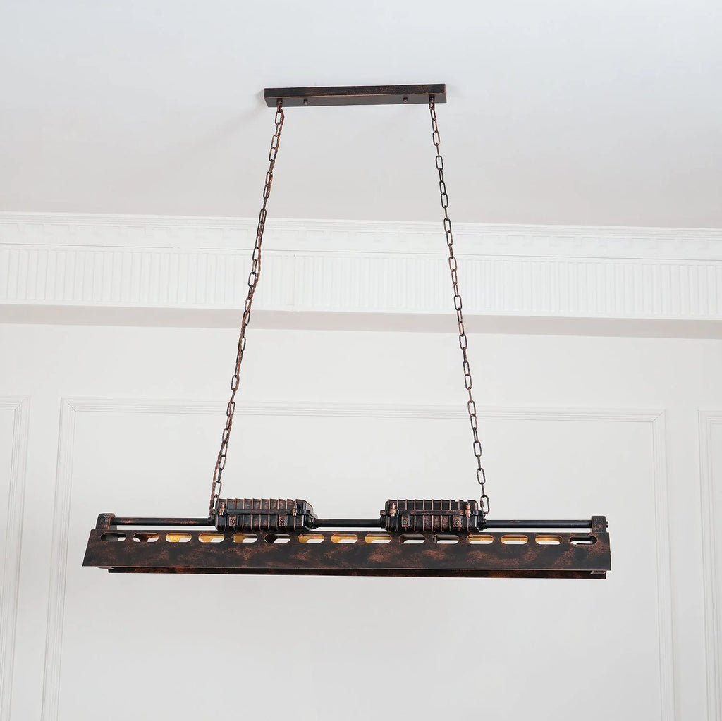 Pendant Light | Industrial Steampunk Metal Shade & Adjustable Chain | For Bar & Kitchen