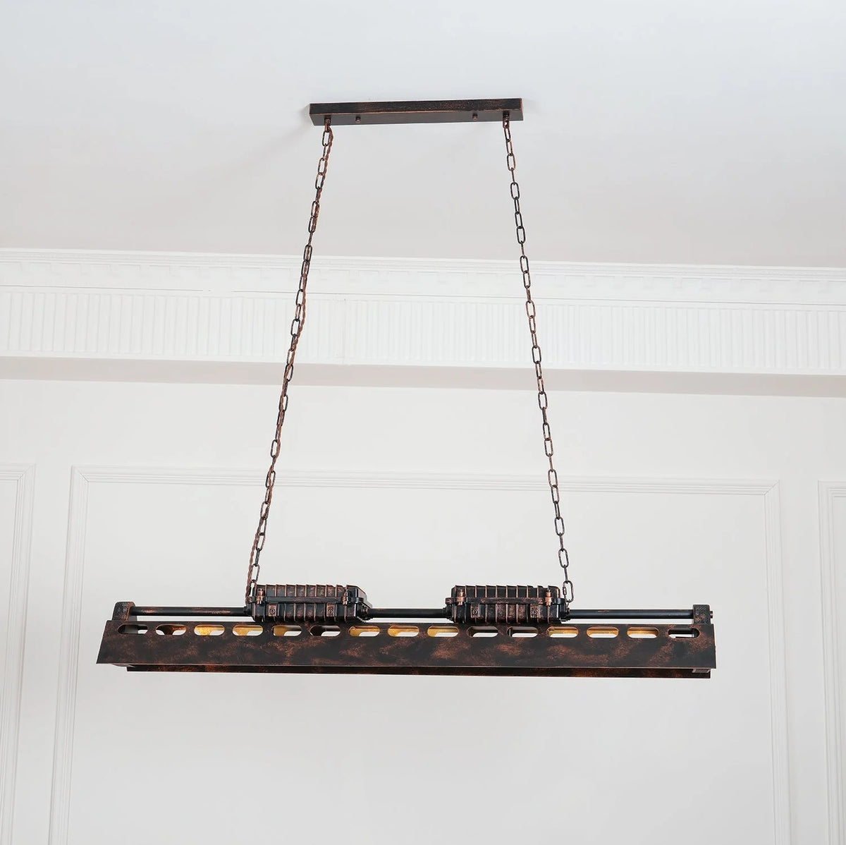 Pendant Light | Industrial Steampunk Metal Shade & Adjustable Chain | For Bar & Kitchen