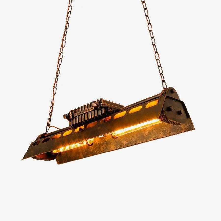 Pendant Light | Industrial Steampunk Metal Shade & Adjustable Chain | For Bar & Kitchen
