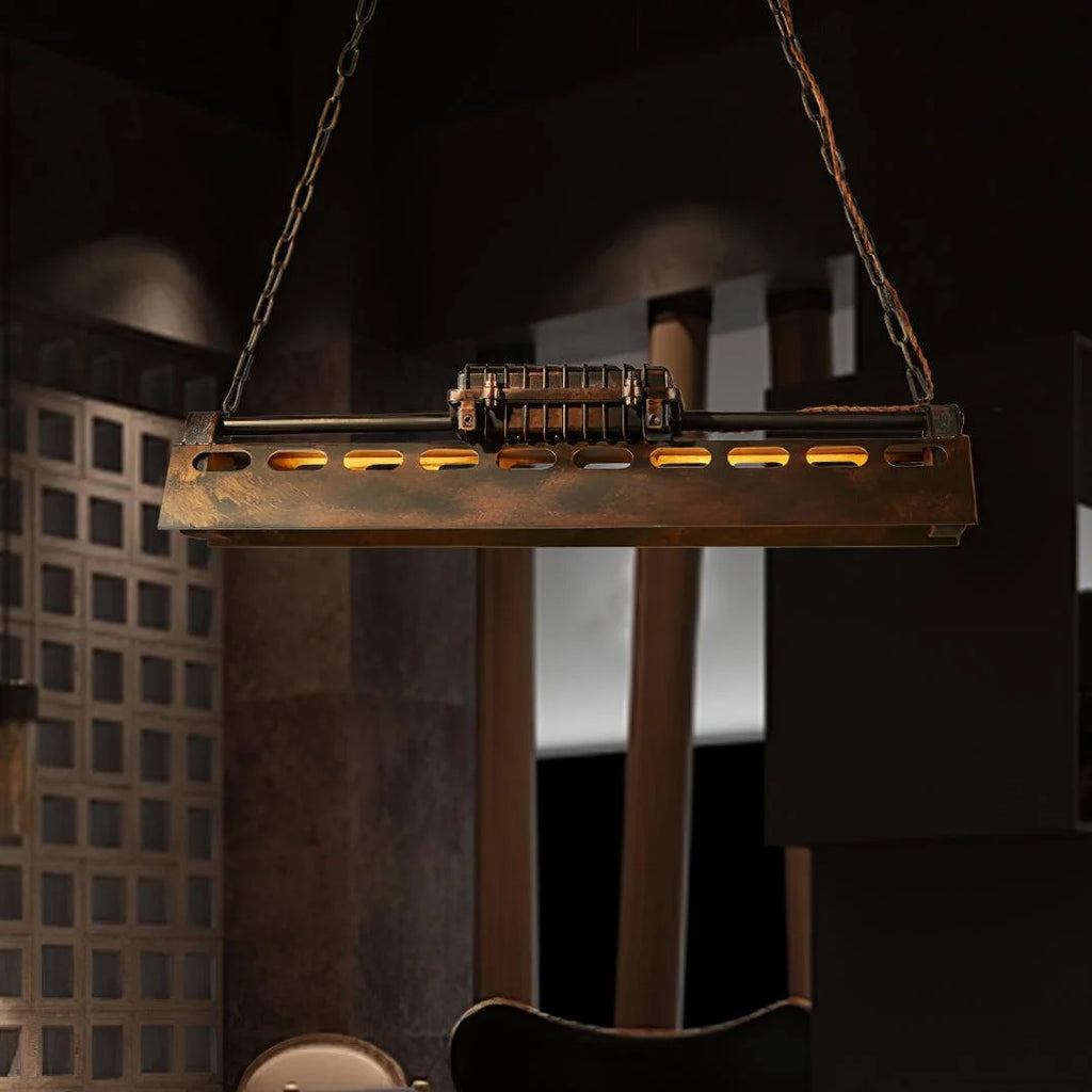 Pendant Light | Industrial Steampunk Metal Shade & Adjustable Chain | For Bar & Kitchen