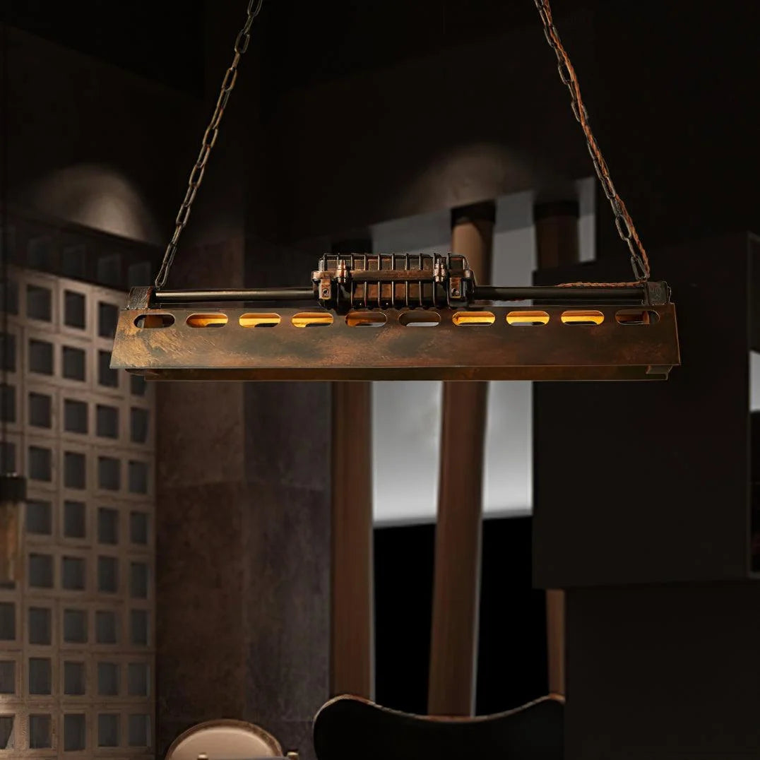 Pendant Light | Industrial Steampunk Metal Shade & Adjustable Chain | For Bar & Kitchen