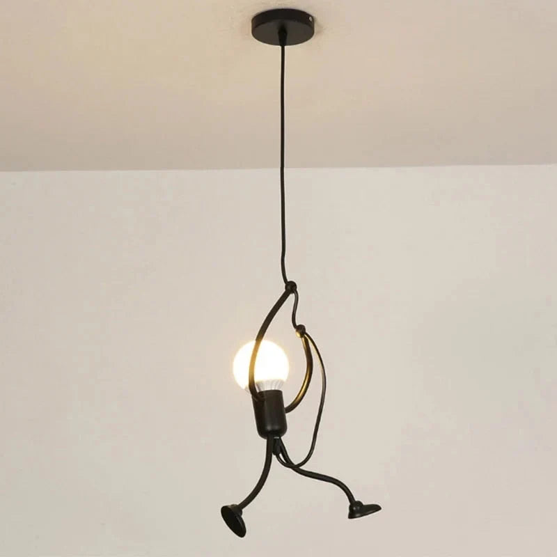 Pendant Light | Iron & Wood Playful Figurative Design | 30 x 15 x 20 cm