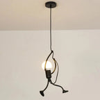 Pendant Light | Iron & Wood Playful Figurative Design | 30 x 15 x 20 cm