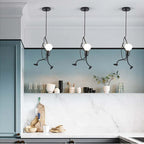 Pendant Light | Iron & Wood Playful Figurative Design | 30 x 15 x 20 cm