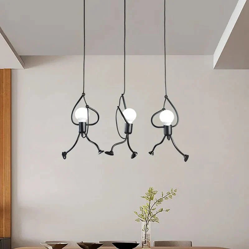 Pendant Light | Iron & Wood Playful Figurative Design | 30 x 15 x 20 cm